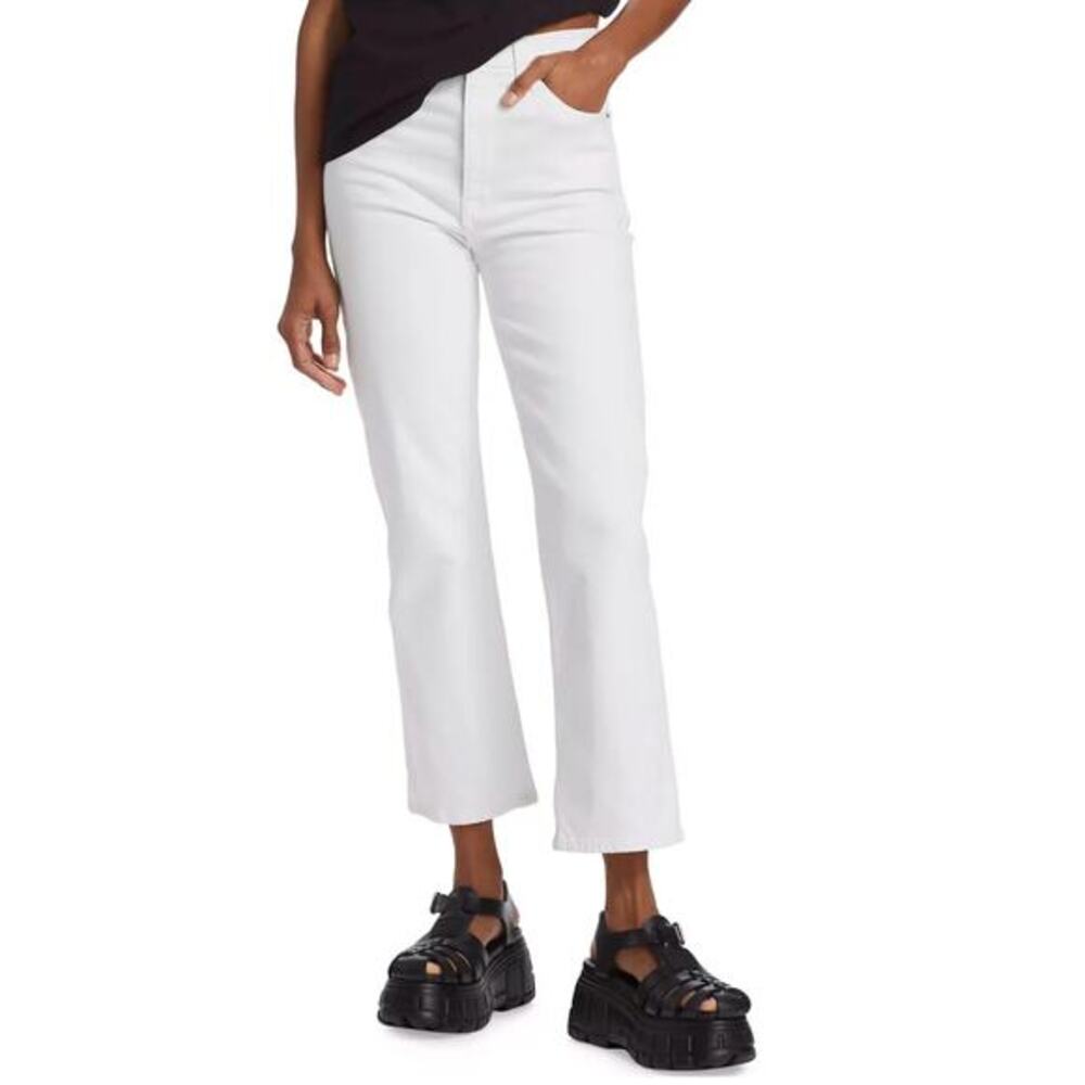 RE/DONE white 70s crop boot jeans‎